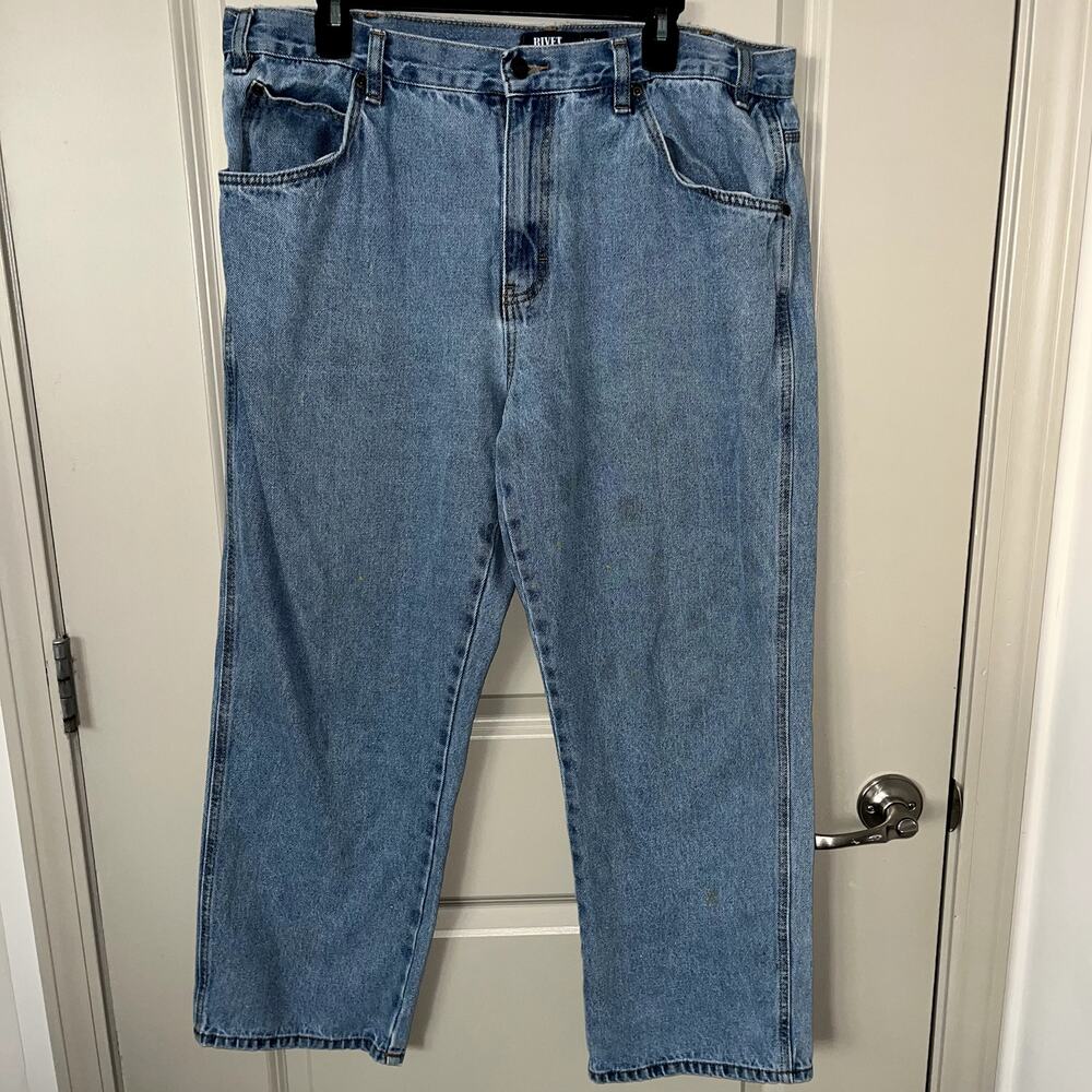Rivet Supply Co Men's Baggy Light Wash Jeans 38 x 30